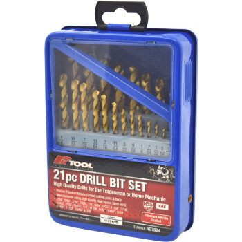 21pc Imperial Drill Bit Set in Metal Case