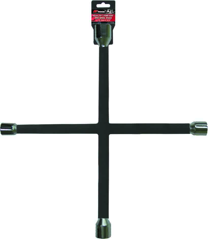 45cm 18″ 4WD 4-Way Chrome Wheel Brace with Comfort Padding Soft Grip