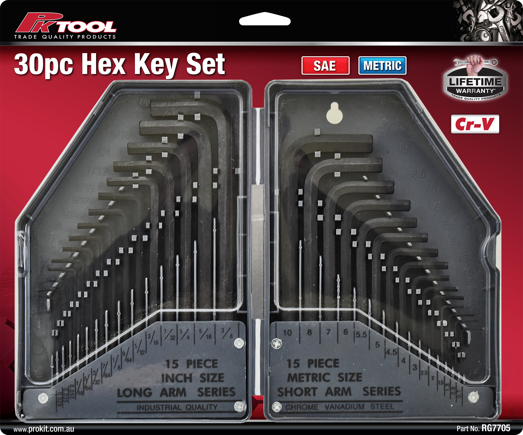 30pc Metric & SAE Hex Key Set