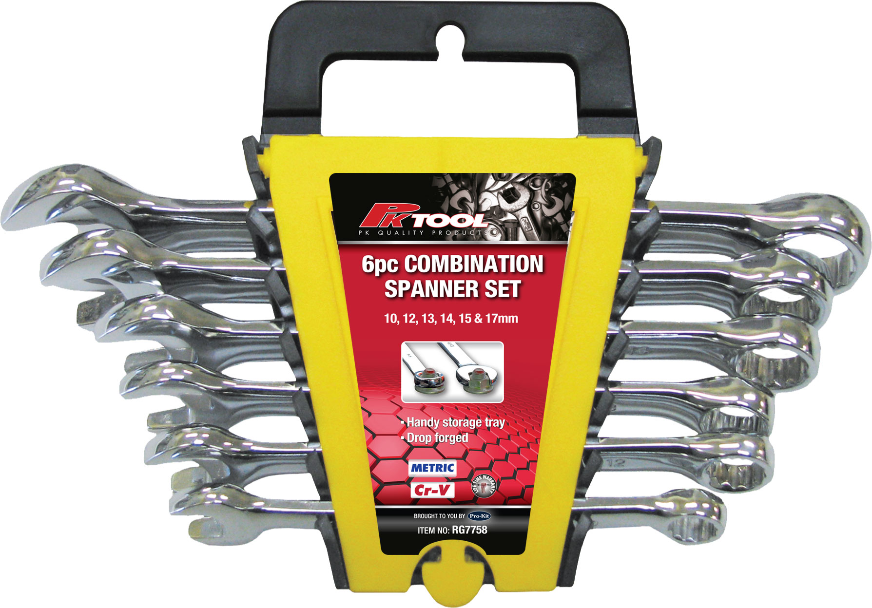 6pc METRIC Cr-V  COMBINATION STUBBY SPANNER SET
