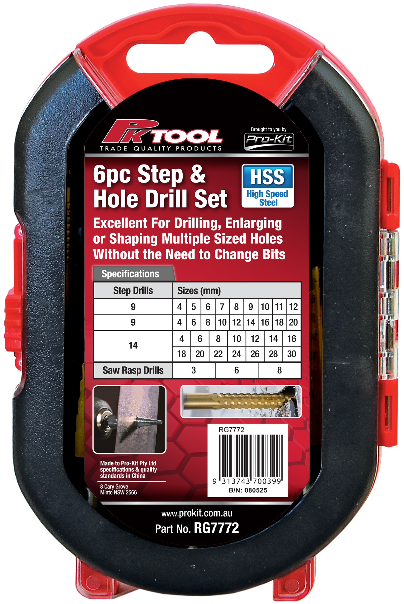 6pc Step & Hole Drill Set