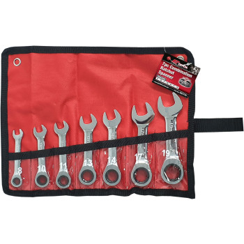 7pc Metric Ultra Short Ratchet Combination Spanner