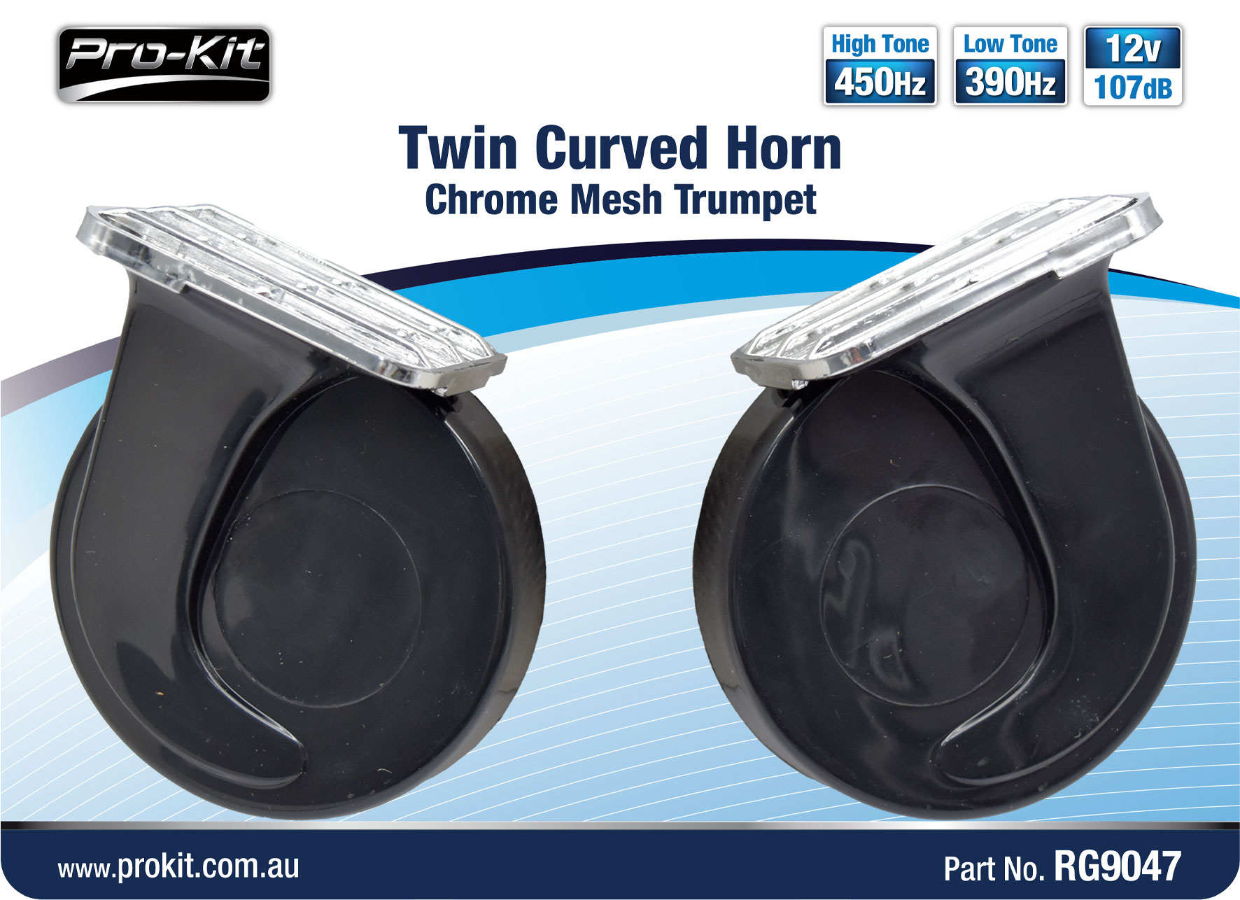 HORN – TWIN CURVED HIGH & LOW 12V – RG9047
