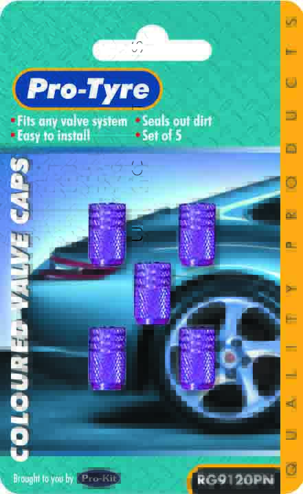 VALVE CAPS – 5pc ANODIZED PINK