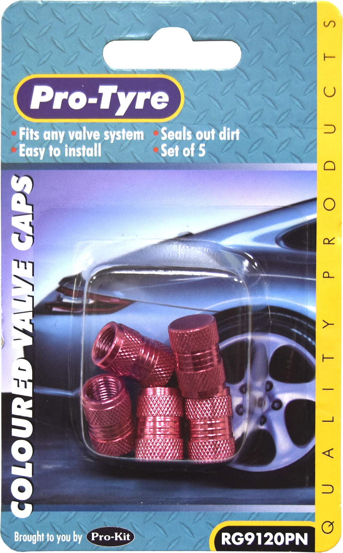 VALVE CAPS – 5pc ANODIZED PINK