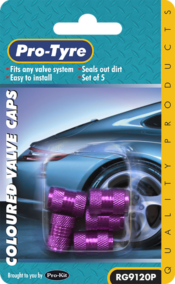 VALVE CAPS – 5pc ANODIZED PURPLE