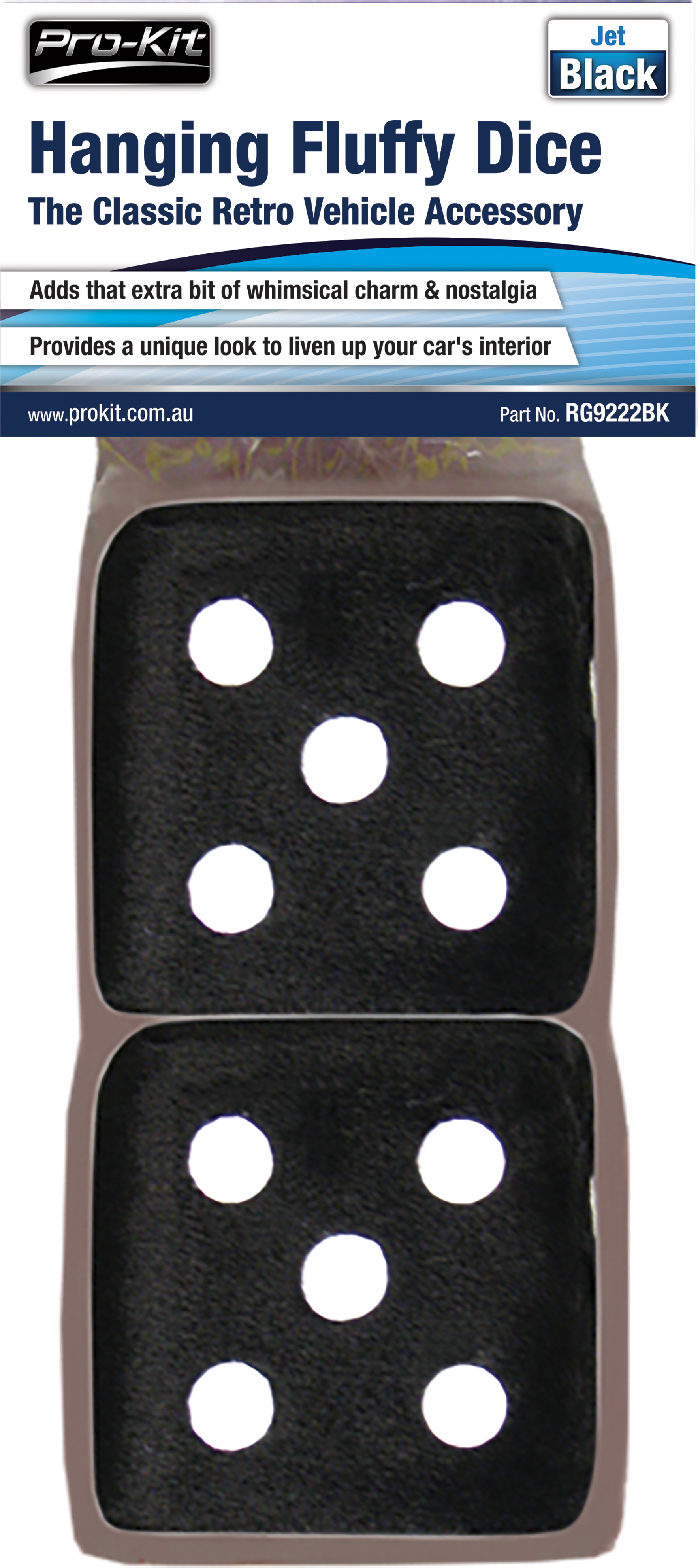 Jet Black Hanging Fluffy Dice