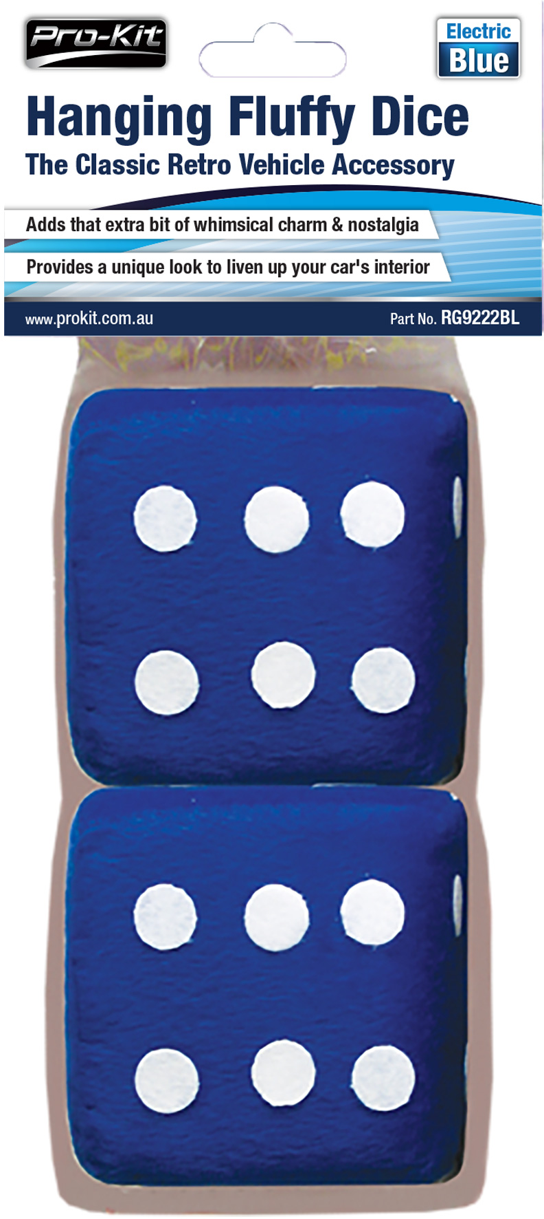 Electric Blue Hanging Fluffy Dice