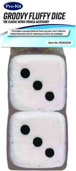 White Hanging Fluffy Dice