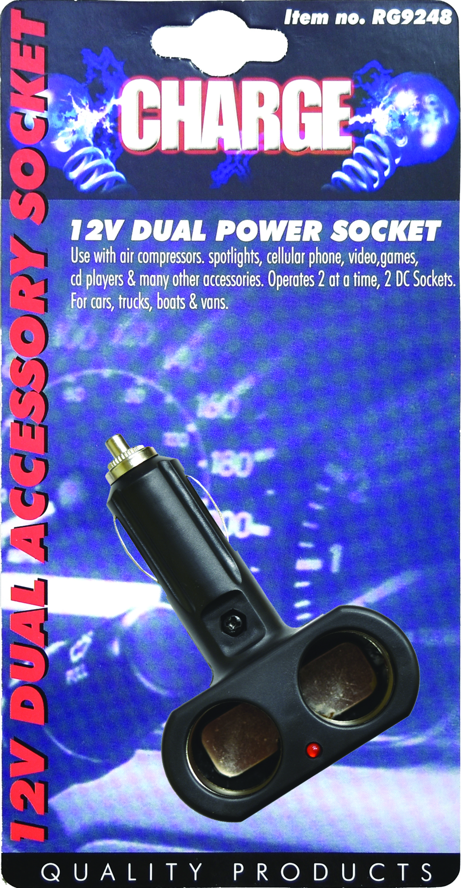 CIGARETTE LIGHTER ACCESSORY SOCKET – WITH 2 OUTLETS 12/24V