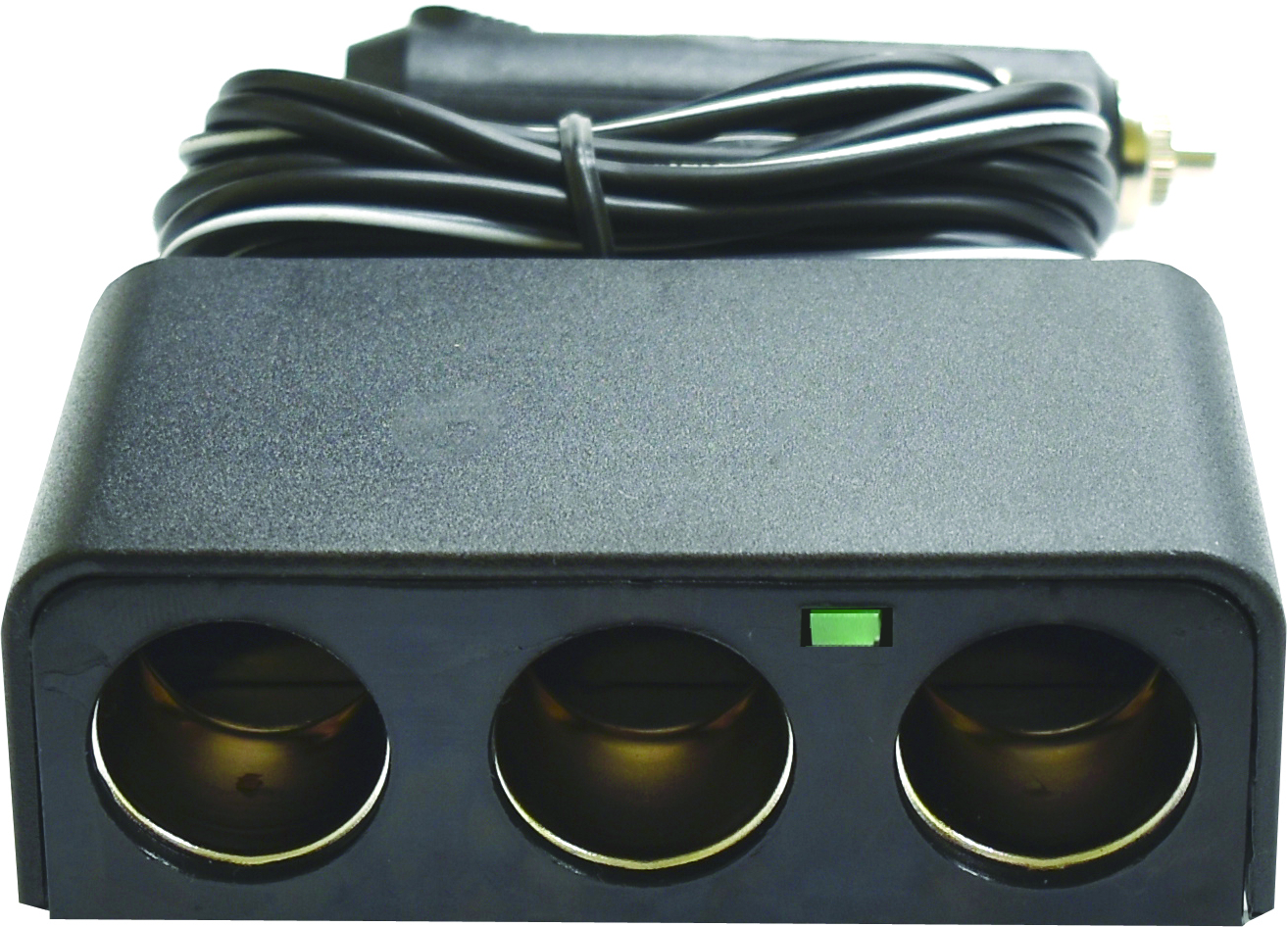 CIGARETTE LIGHTER ACCESSORY SOCKET – WITH 3 OUTLETS & 2MTR COILED WIRE 12/24V