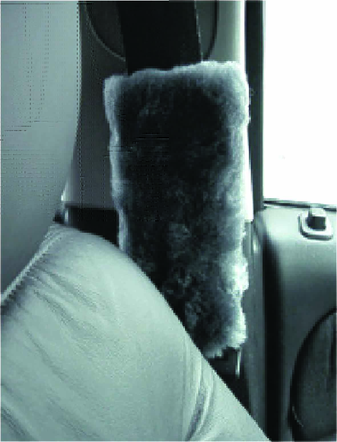 Charcoal Sheep Skin Seatbelt Buddy