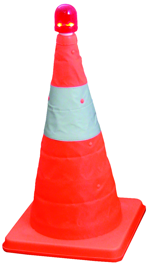 40cm COLLAPSABLE SAFETY CONE – WITH FLASHING LED LIGHT