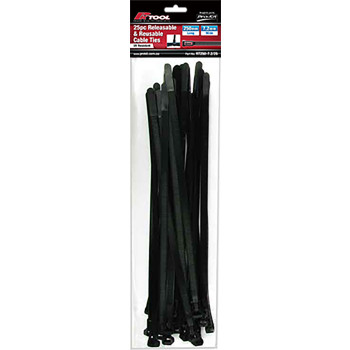25pc 250 x 7.2mm Releasible Cable Ties