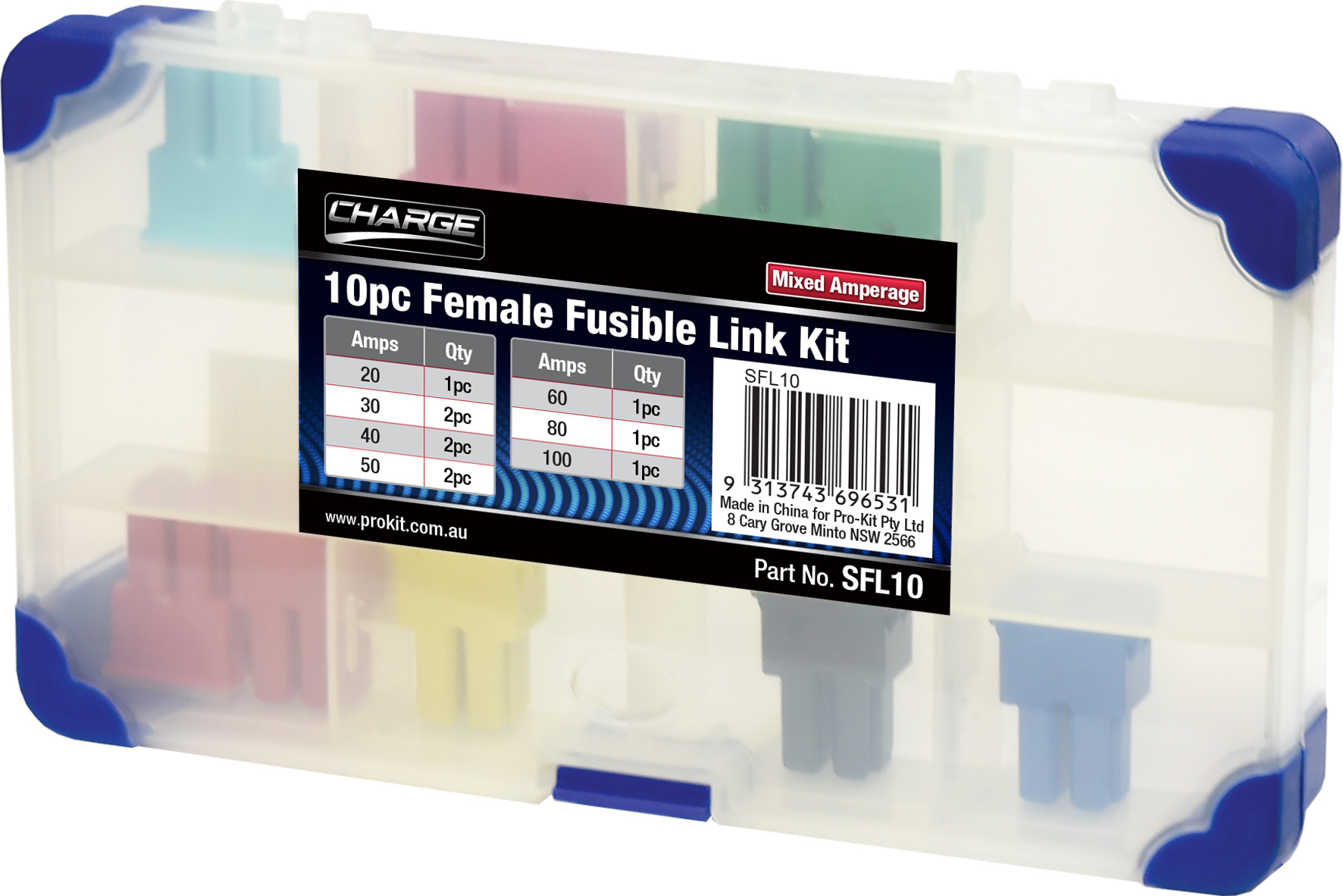 10pc Mixed Female Fusible Link Kit
