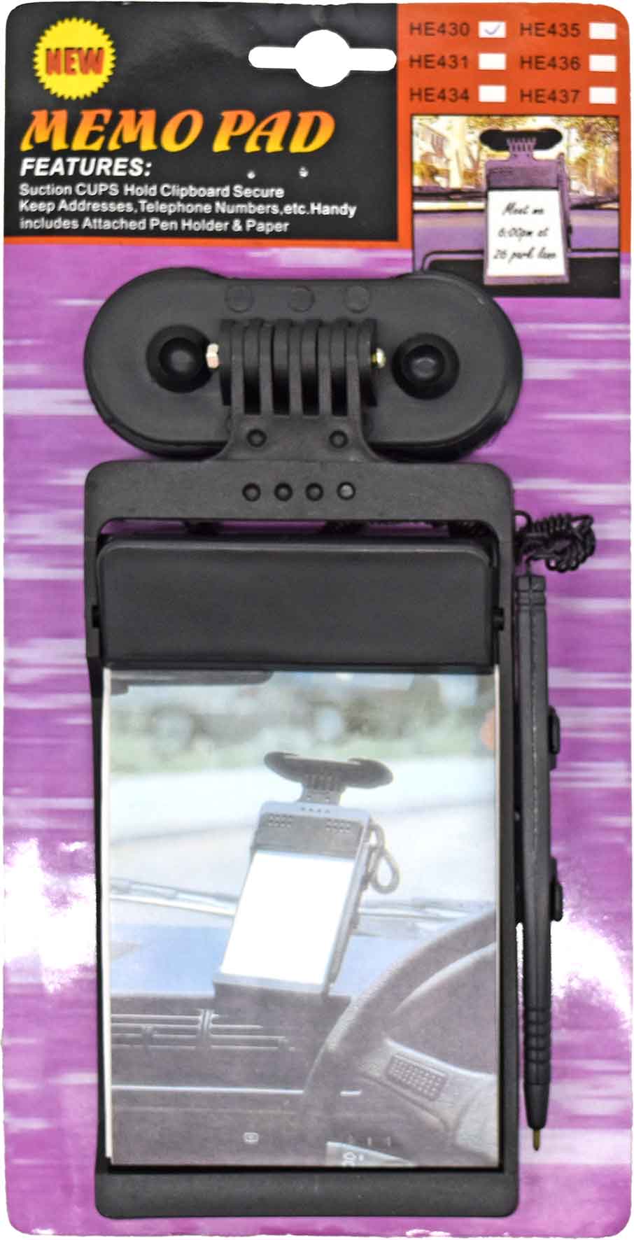 Clipboard & Memo Pad with 2 Suction Cups