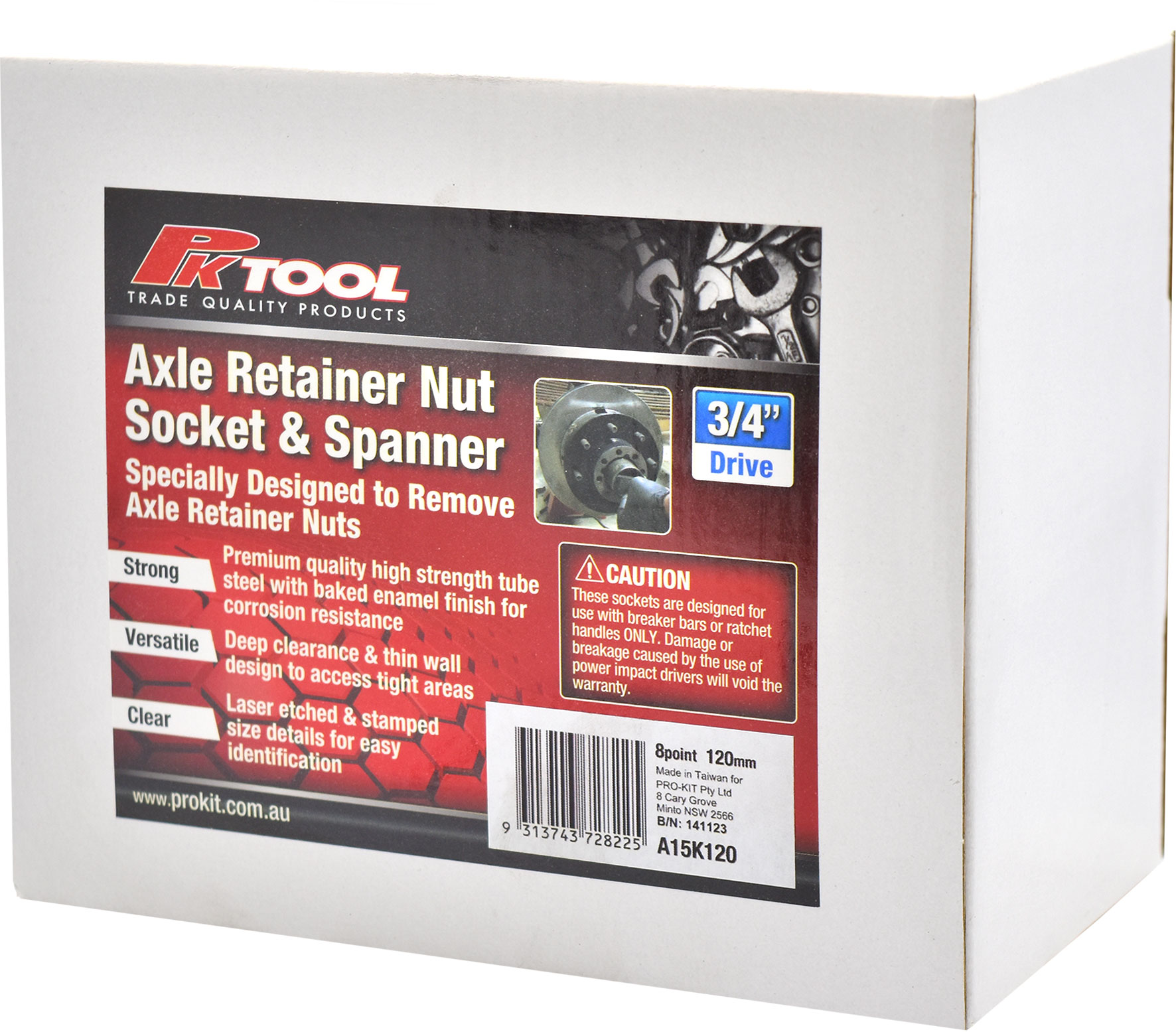 3/4″ Dr 120mm Axle Retainer Nut Socket & Spanner 8pt