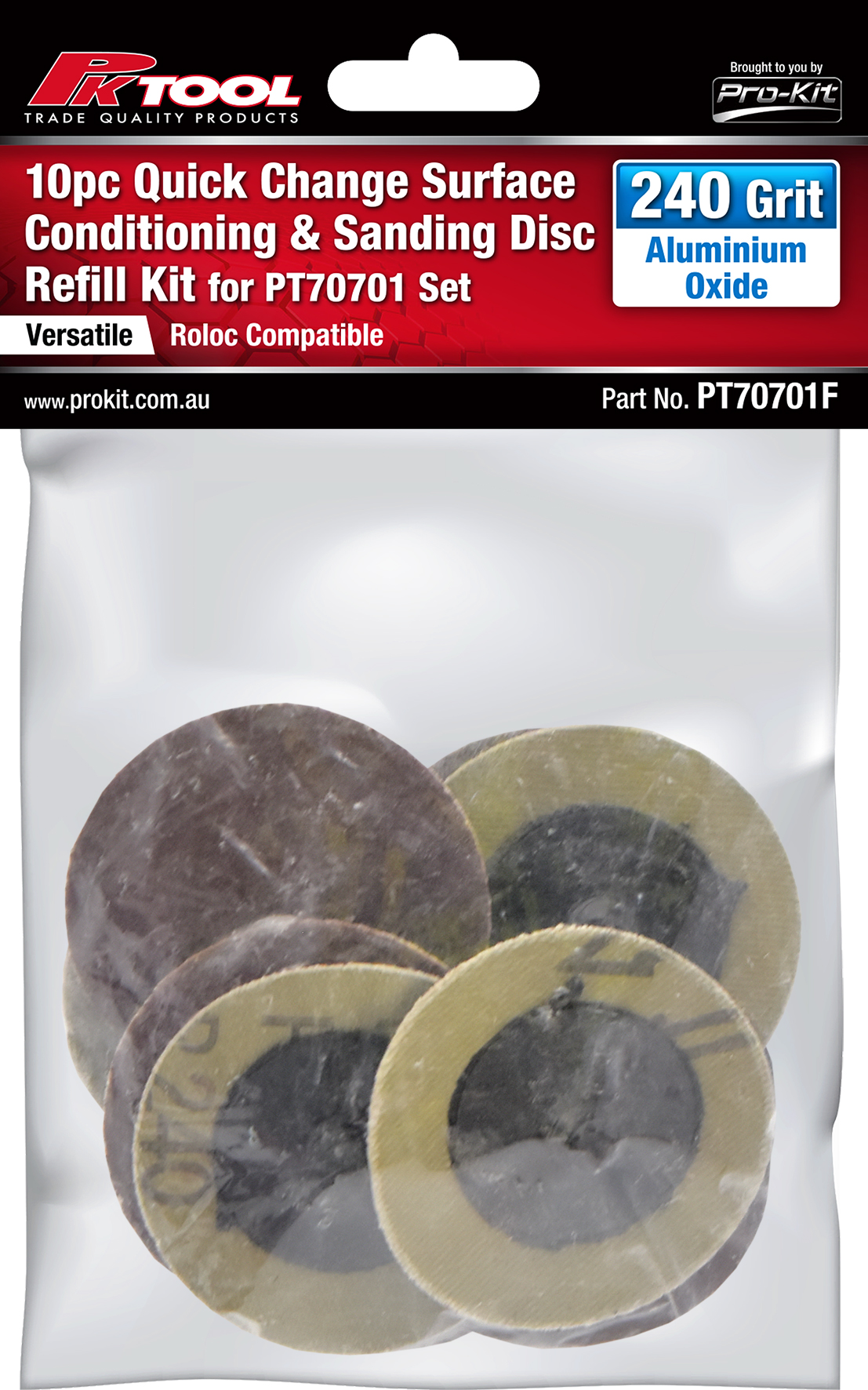 10pc 240 Grit Aluminium Oxide Sanding Discs