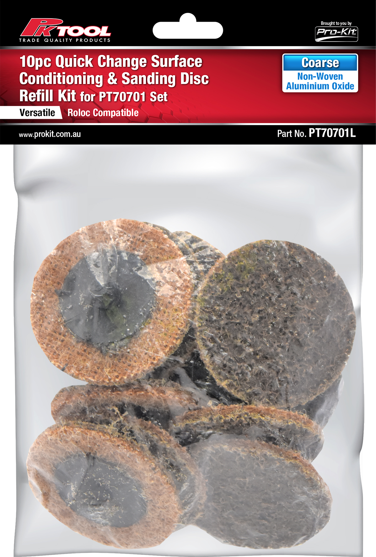 10pc Coarse Non-Woven Aluminium Oxide Sanding Discs