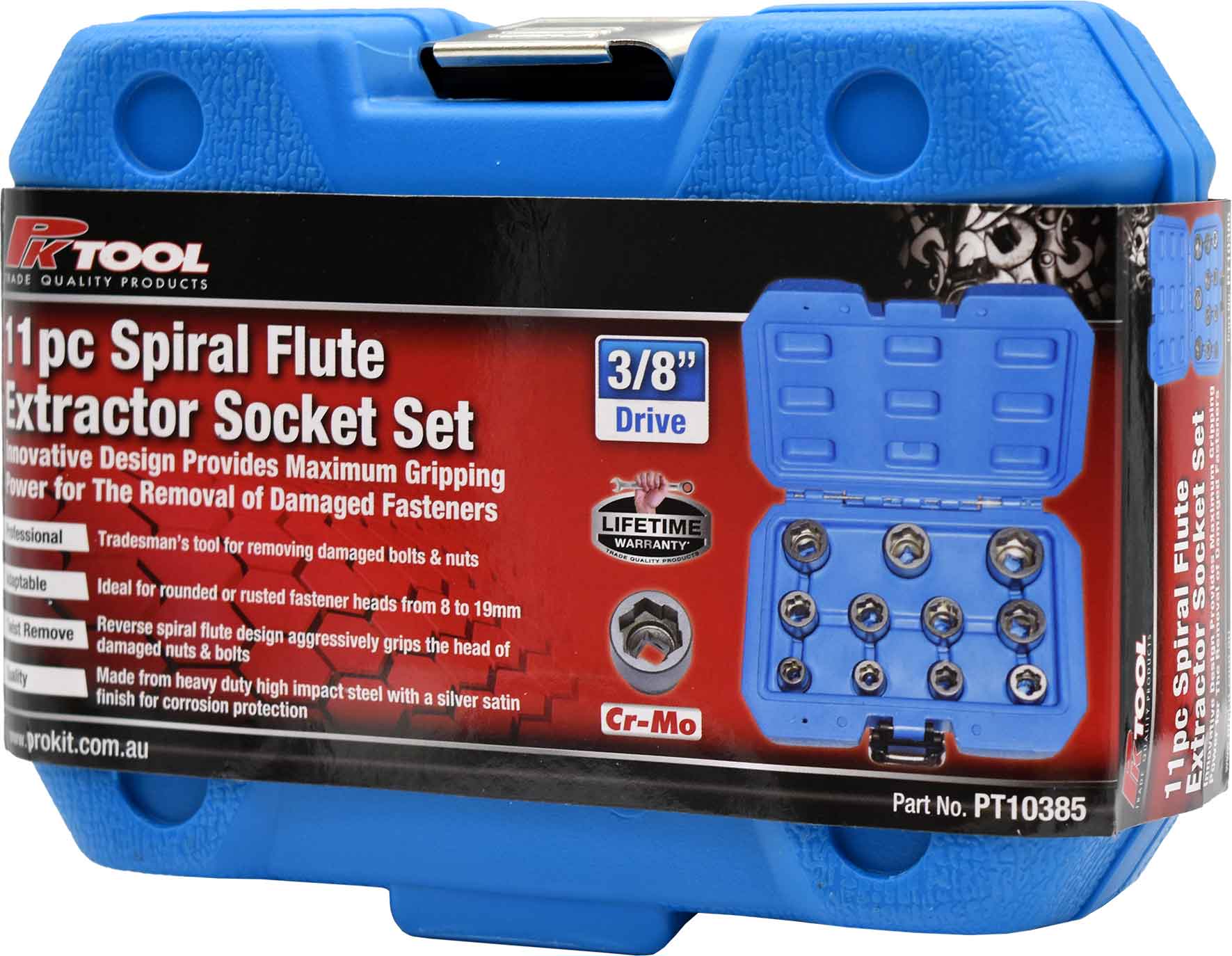 11pc 3/8″ Dr Spiral Flute Extractor Socket Set