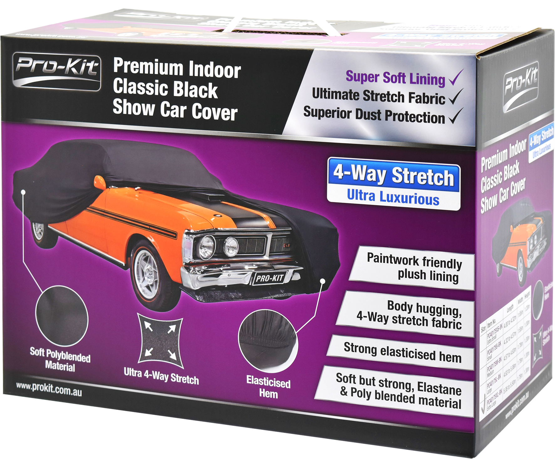 Large Premium Indoor Classic Black Show Car Cover