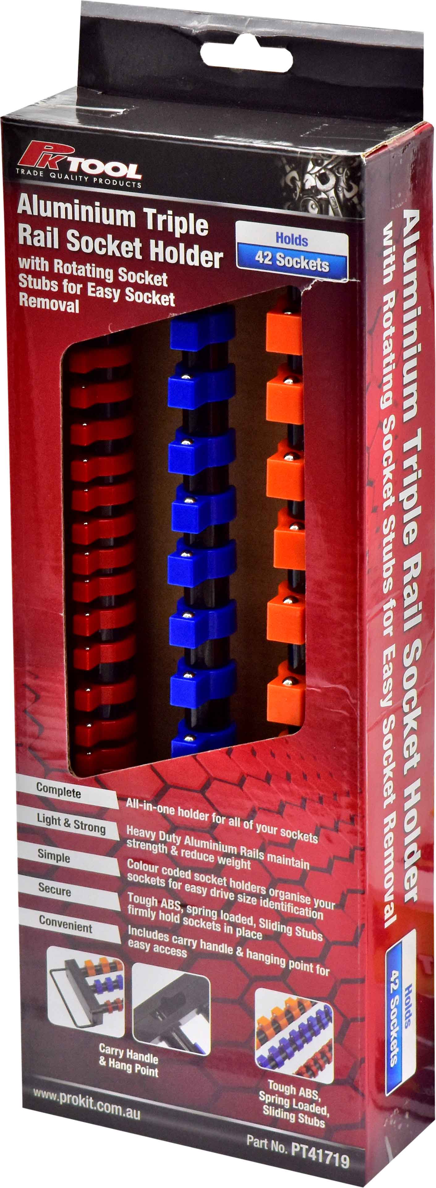 Aluminium Triple Rail Socket Holder
