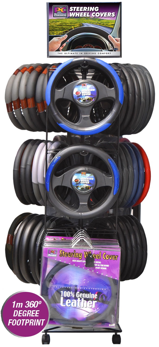54pc Mixed Popular Steering Wheel Cover Merchandiser
