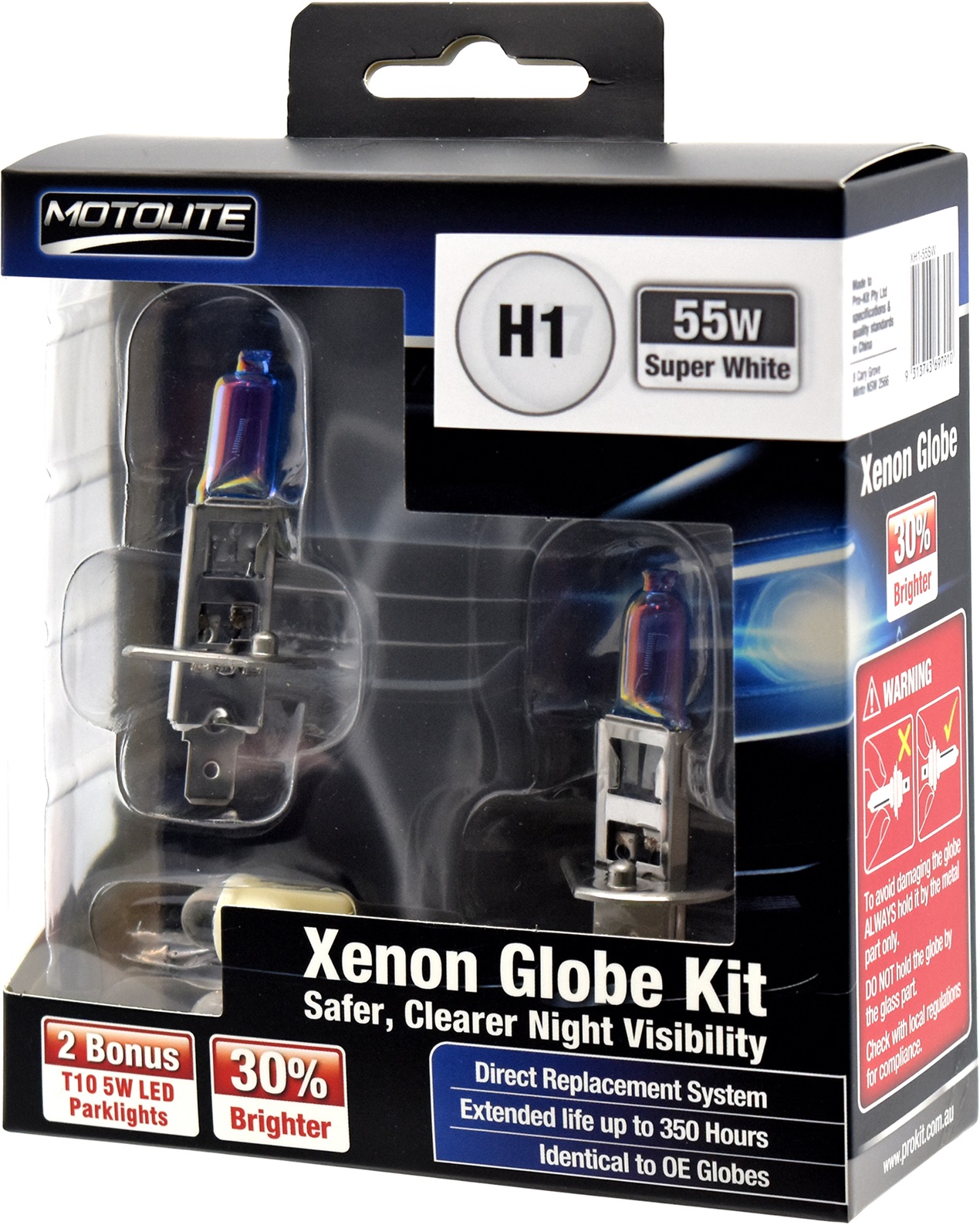 H1 Super White Xenon Globe Kit 55W