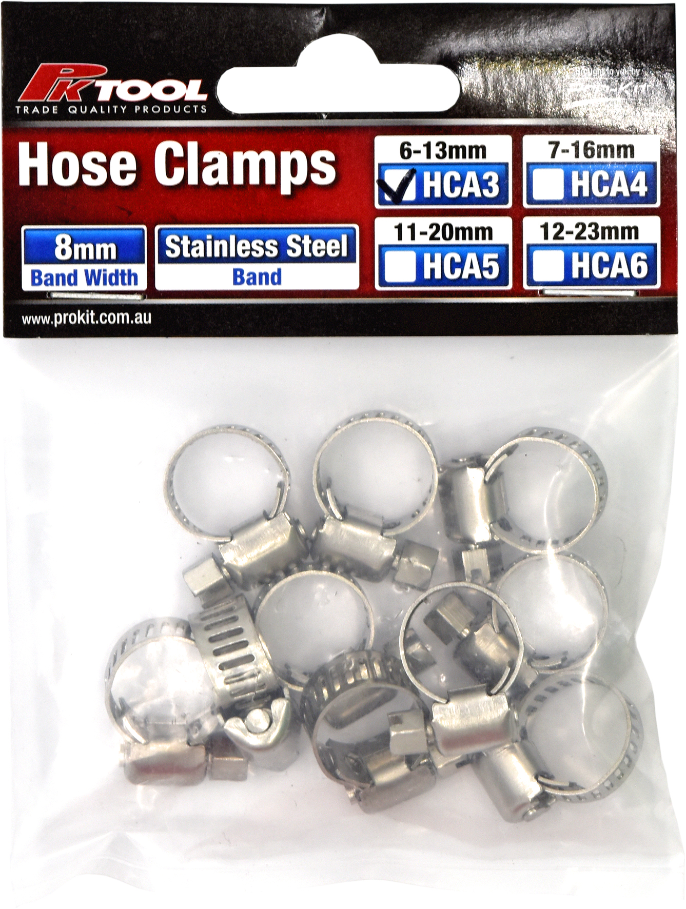 6-13mm Hose Clamps with Stainless Steel Bands