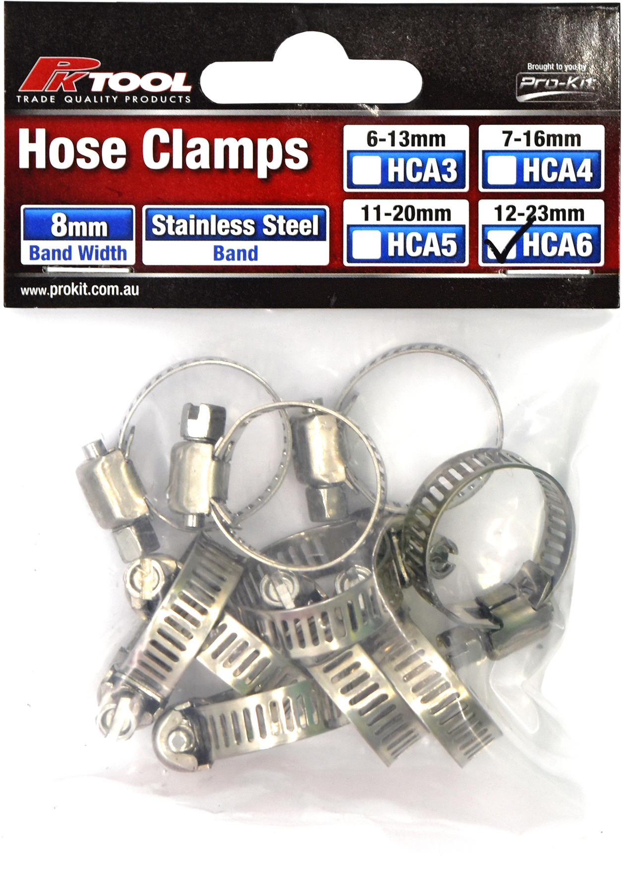 12-23mm Hose Clamps with Stainless Steel Bands