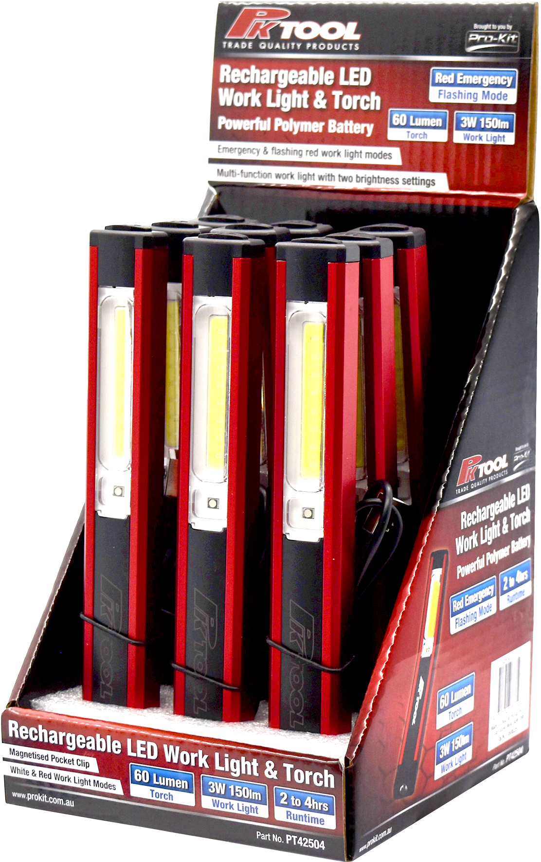 9pc Rechargeable LED Work Light & Torch POS Display