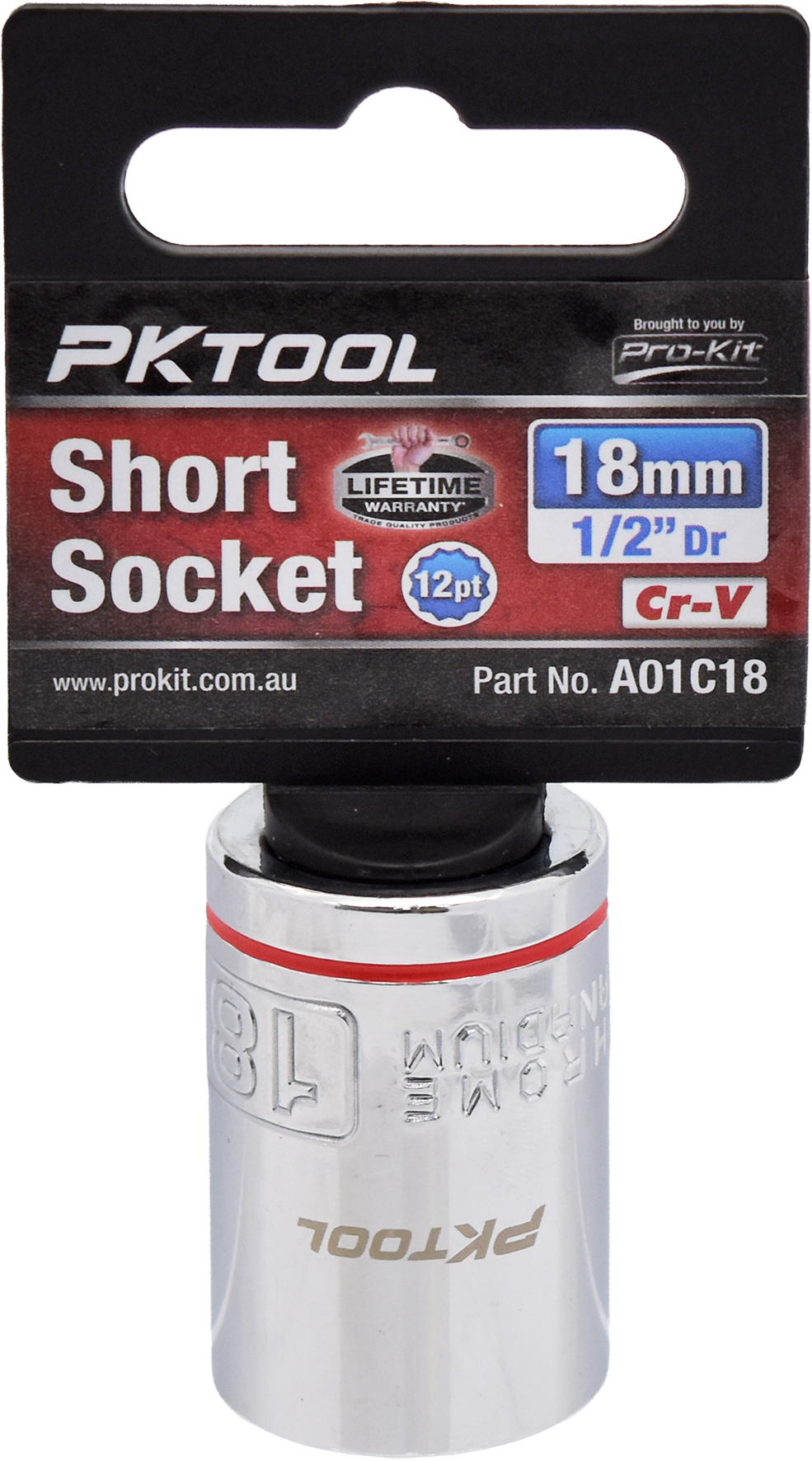 18mm 1/2″ Dr Short Socket 12pt