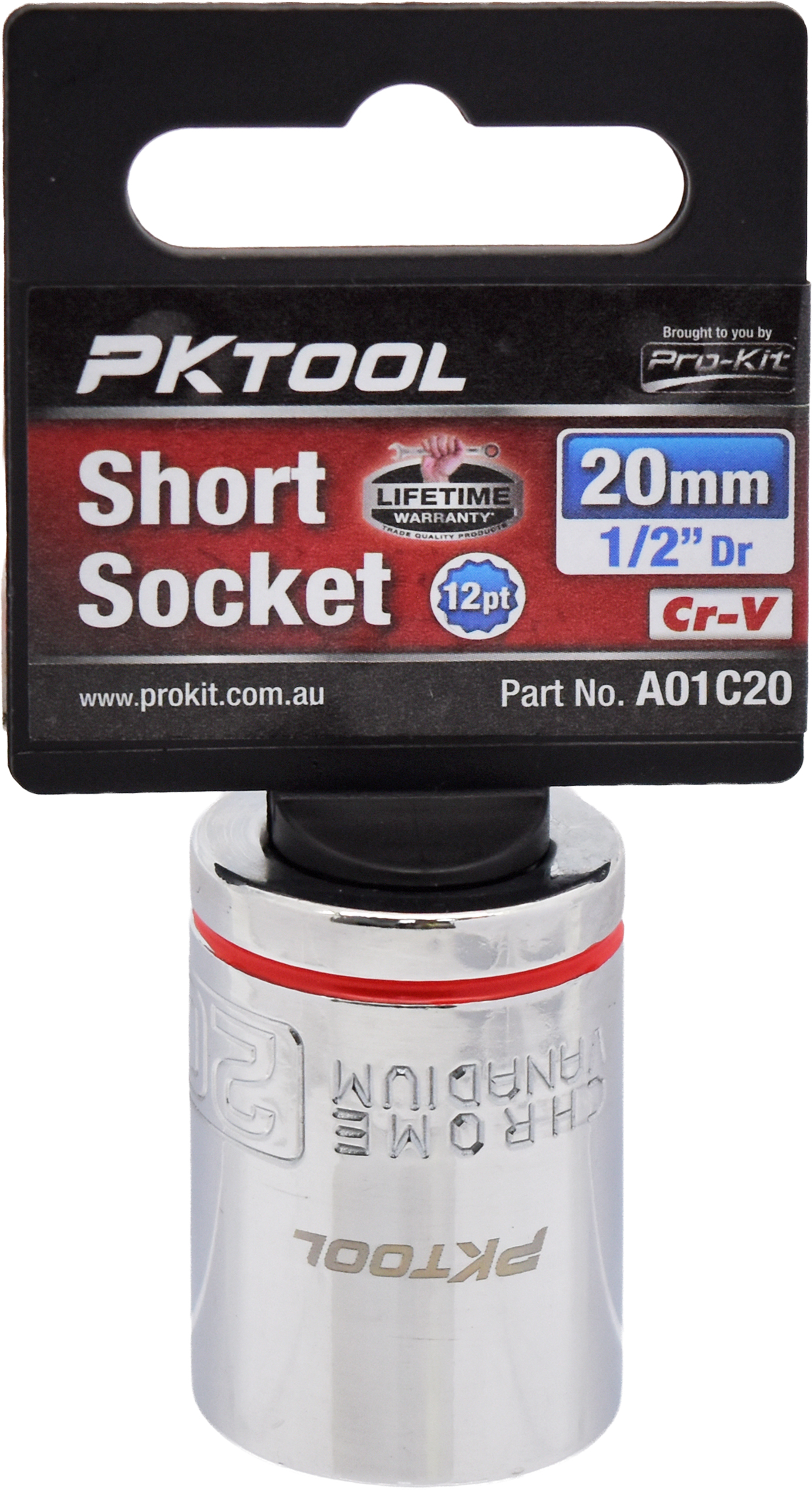 20mm 1/2″ Dr Short Socket 12pt