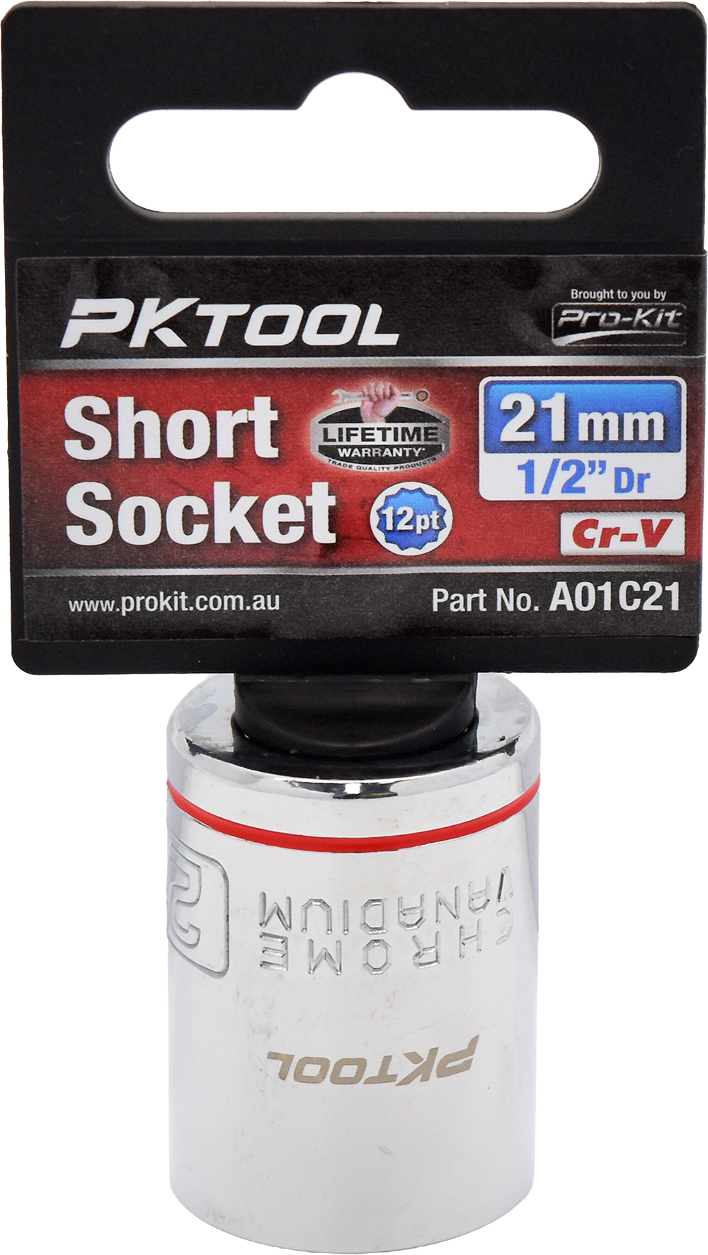 21mm 1/2″ Dr Short Socket 12pt