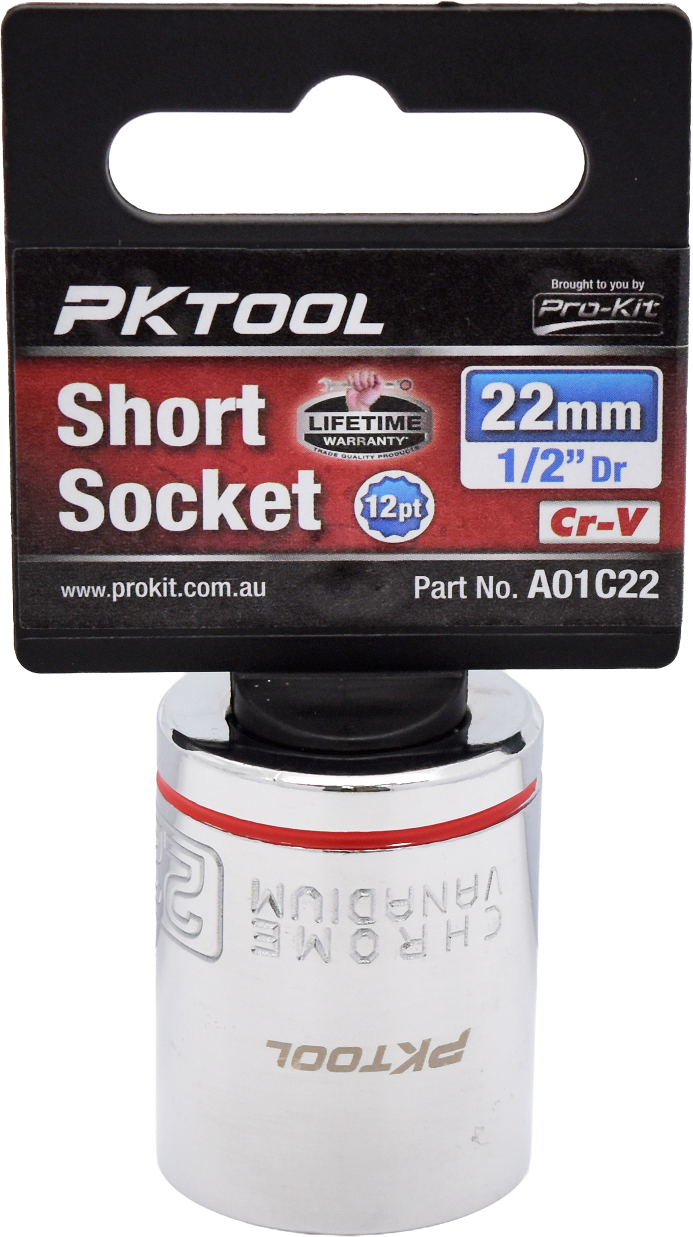 22mm 1/2″ Dr Short Socket 12pt