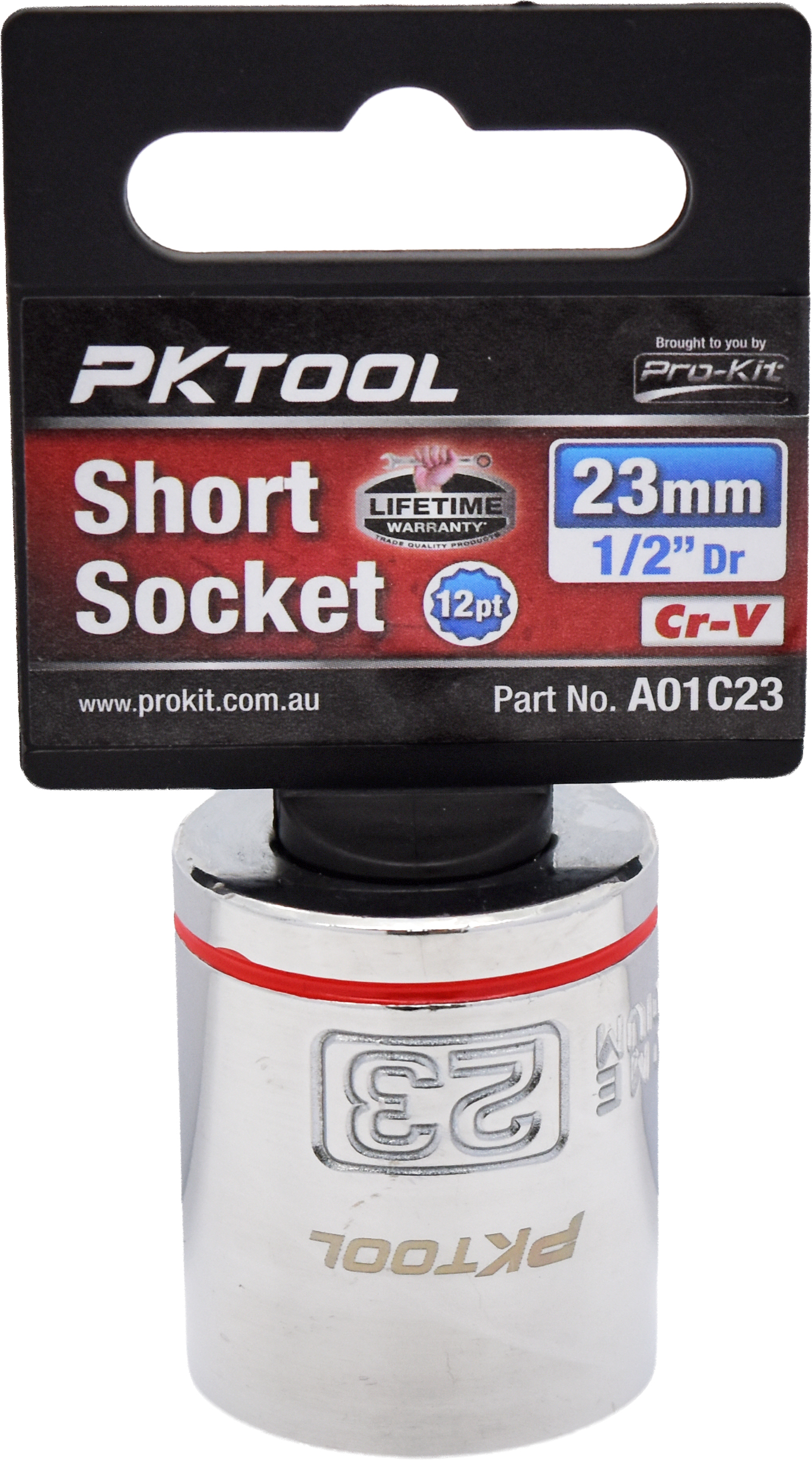 23mm 1/2″ Dr Short Socket 12pt