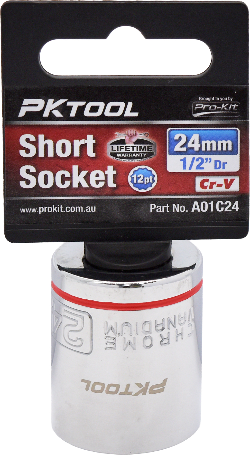 24mm 1/2″ Dr Short Socket 12pt