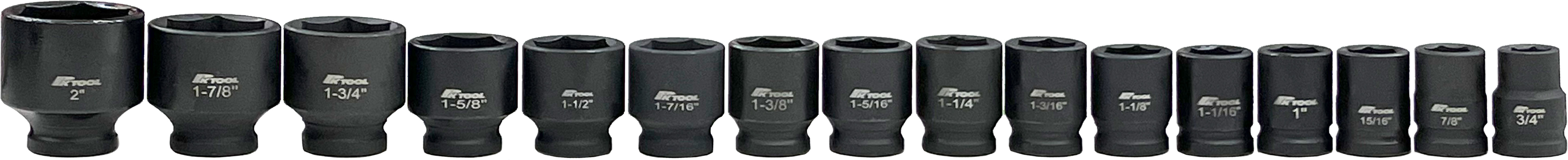 20pc 3/4” Dr SAE Impact Socket Set 6pt