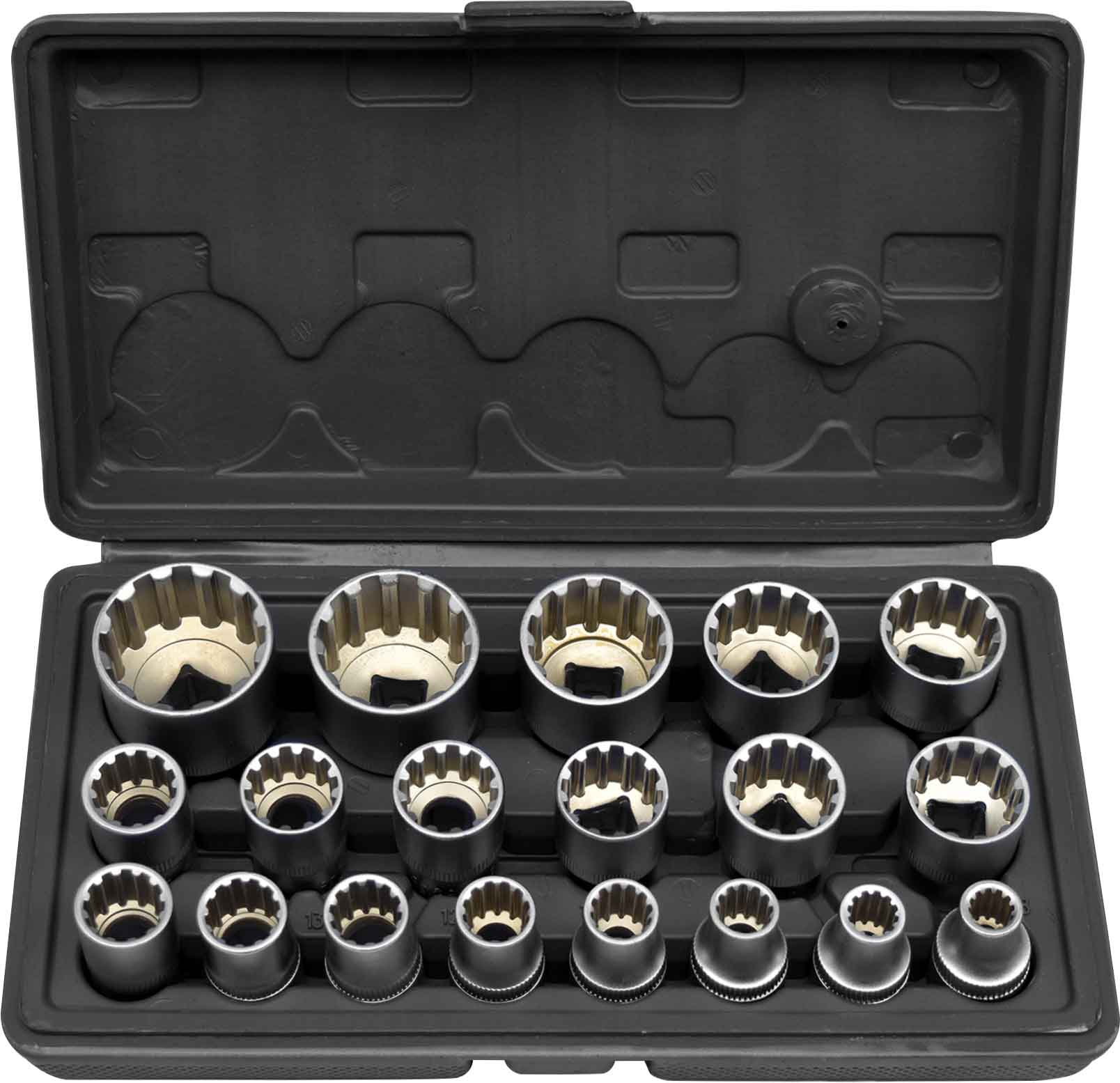 19pc 1/2” Dr Multi-drive Profile Socket Set