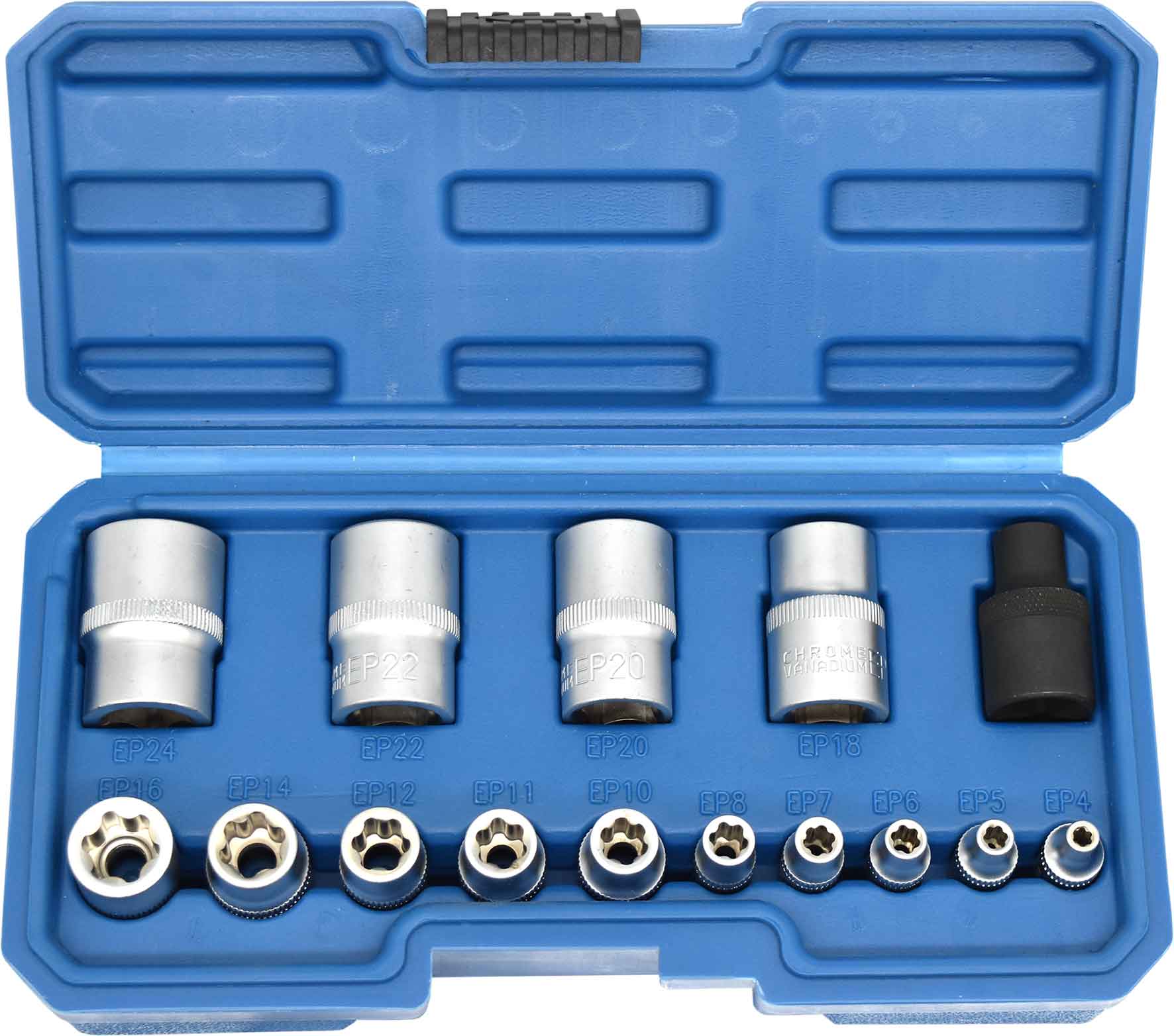 25pc 1/4", 3/8" & 1/2" Dr E-Star Plus Socket Set