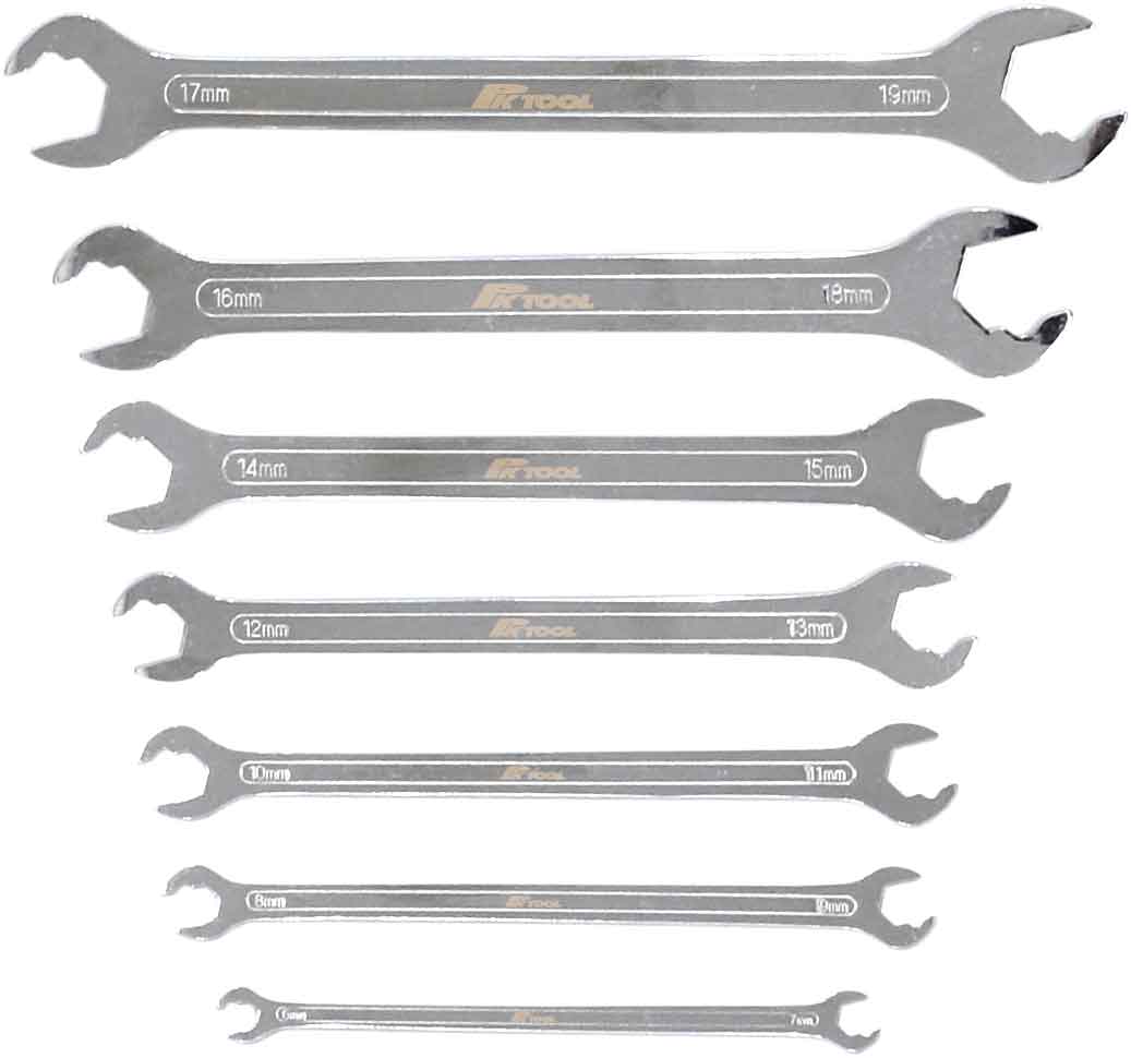 7pc Ultra-Slim Ratcheting Open End Spanner Set