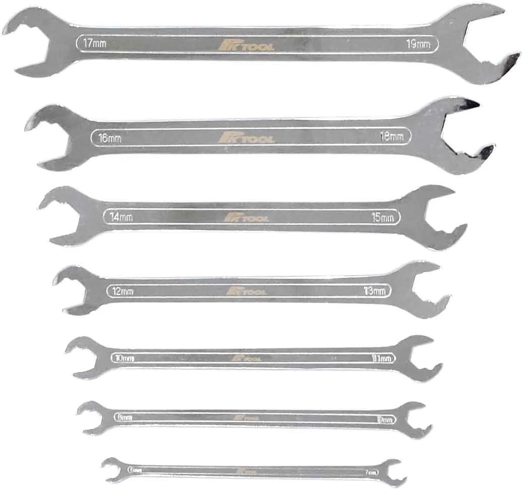 7pc Ultra-Slim Ratcheting Open End Spanner Set