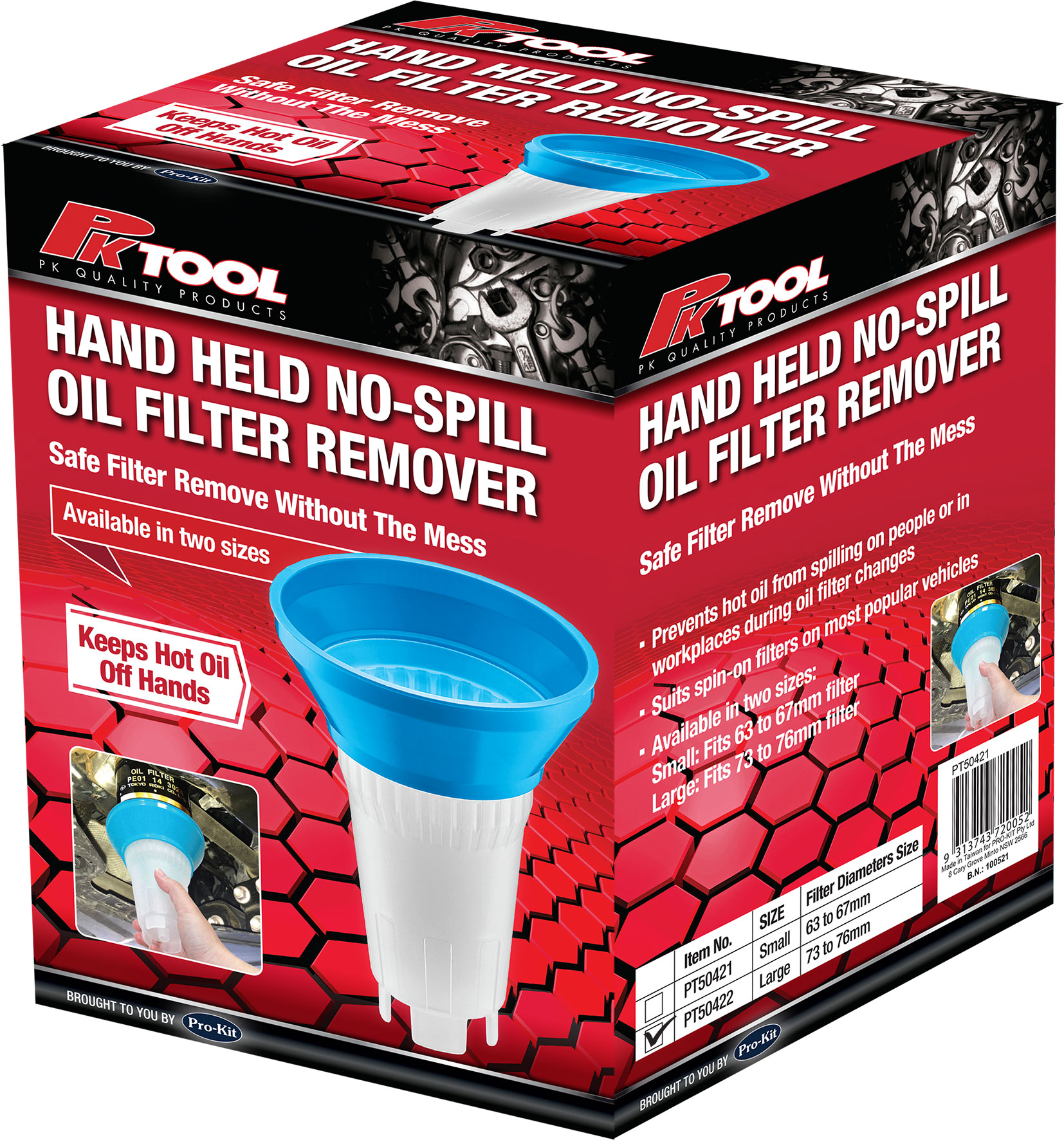 73-76mm Hand Held No-Spill Oil Filter Removers Small Size